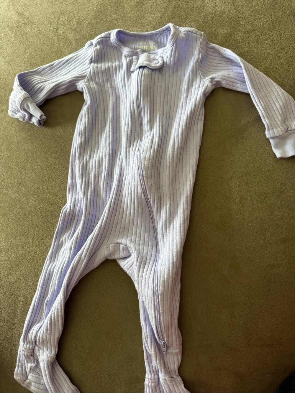 Members Mark Soft Ribbed Lavender Baby One-Piece Sleeper
